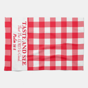 Linge De Cuisine Goûtez Et Voyez Que Le Seigneur Est Bon Rouge & Bl