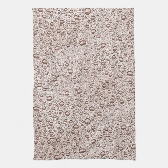 Linge De Cuisine gouttelettes d'eau Sepia (Vertical)