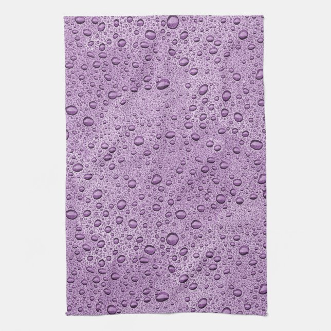 Linge De Cuisine gouttelettes d'eau violette (Vertical)
