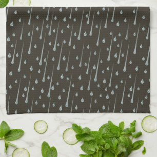 Linge De Cuisine Gouttes de pluie qui tombent Mignon Jour de pluie 