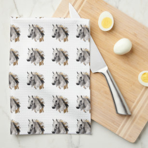 Linge De Cuisine Grâce galopante Cheval blanc Art