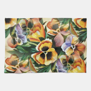 Linge De Cuisine Graceful Stylish Superbes Pansies de Motif Vintage