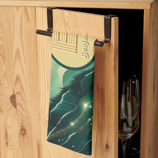 Linge De Cuisine Gradient Emerald Kelly Parties scintillant verte M (Pliage en tiers)