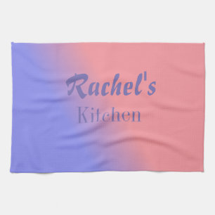 Linge De Cuisine Gradient rose et bleu personnalisable