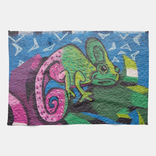 Linge De Cuisine Graffiti coloré Chameleon (Horizontal)