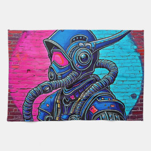 Linge De Cuisine Graffiti muraux masqués en néon