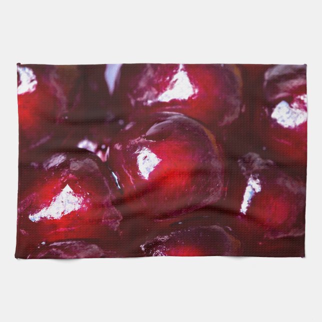 Linge De Cuisine Graines de grenade rouge (Horizontal)