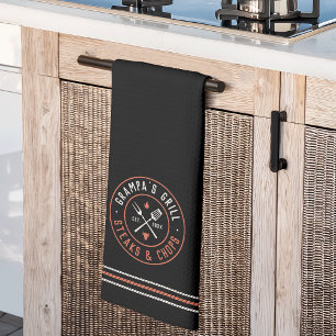 Linge De Cuisine Grampa's Grill Personnalisé Année Créée