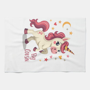 Linge De Cuisine Grand Cousin Licorne Vintage Mignon Enfants Typogr