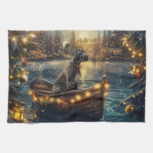 Linge De Cuisine Grand Danois Voyage de Noël Festif