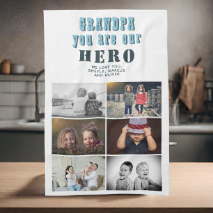 Linge De Cuisine Grand-père vous êtes notre Héros 6 Photo Collage