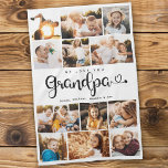 Linge De Cuisine Grand-père We Love you Hearts Modern Photo Collage<br><div class="desc">Nous t'aimons grand-père ! Cute, moderne et personnalisée famille photo collage serviette de cuisine pour montrer à grand-mère combien elle est aimée. Nous aimons cette écriture manuscrite avec des fioritures de coeur, ce qui en fait un cadeau de souvenir pour un grand-parent bien-aimé. Personnalisez avec 12 photos préférées et votre...</div>