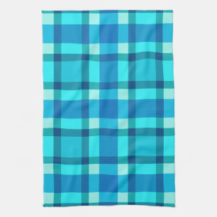 Linge De Cuisine Grand Plaid Moderne, Bleu Cobalt, Aqua & Turquoise