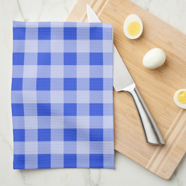 Linge De Cuisine Grande En vichy bleue (Quart Plié)