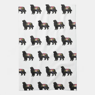 Linge De Cuisine Grande Pyrénées Chien race Boho Floral Silhouette