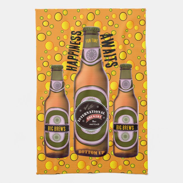 Linge De Cuisine GRANDES BRASSERIES Le bonheur attend (Vertical)
