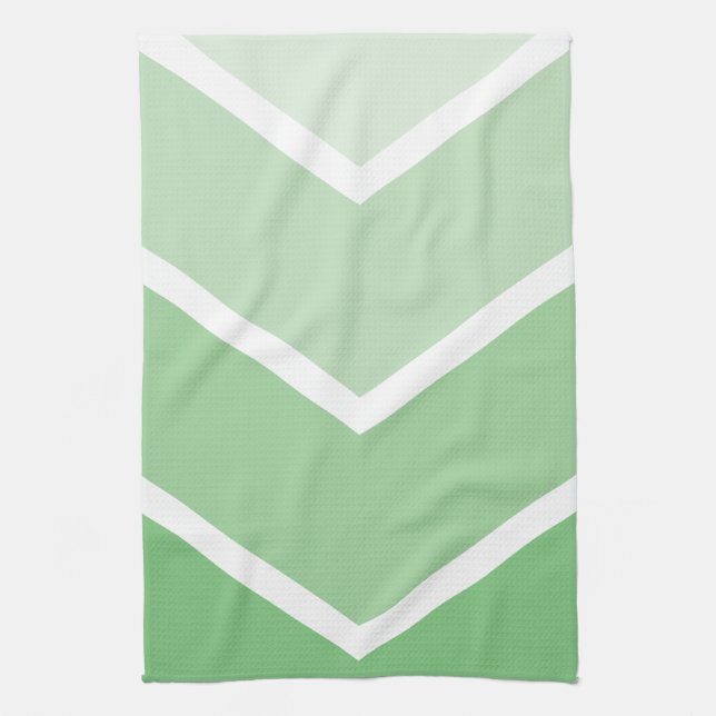 Linge De Cuisine Grandes rayures Ombré vert (Vertical)