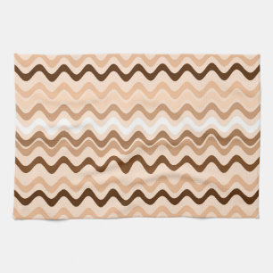 Linge De Cuisine Grandes rayures Super beige et Brown