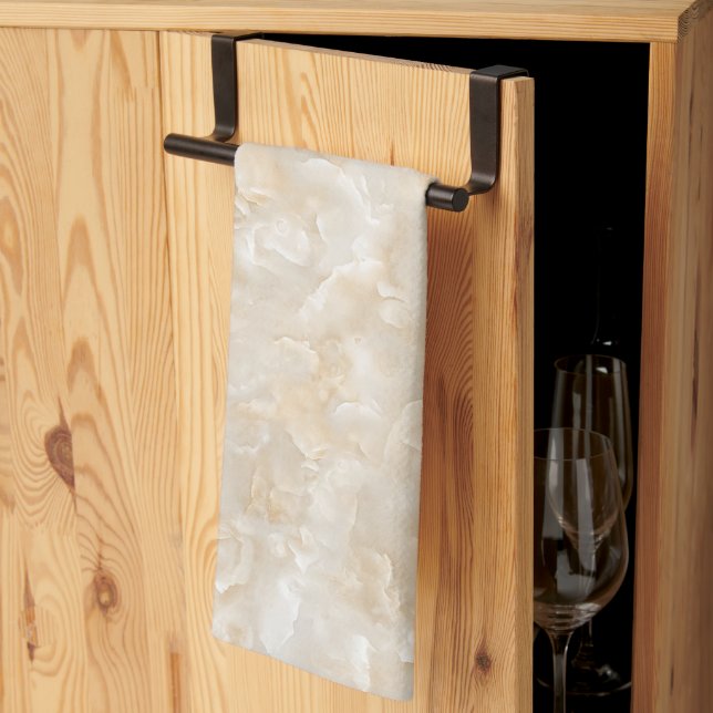 Linge De Cuisine Granite blanc (Pliage en tiers)