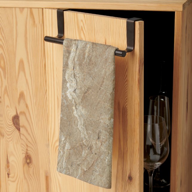 Linge De Cuisine Granite marron  (Pliage en tiers)