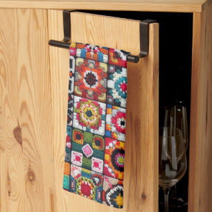 Linge De Cuisine Granny Carré Crochet Motif couverture Imprimer