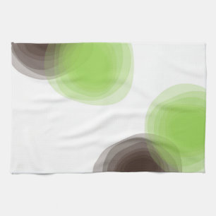 Linge De Cuisine Graphique abstrait vert, moderne, simple, fleuri