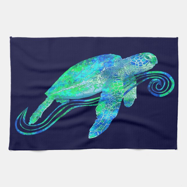 Linge De Cuisine Graphique de tortue de mer (Horizontal)