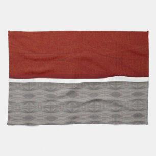 Linge De Cuisine Graphique rouge et gris