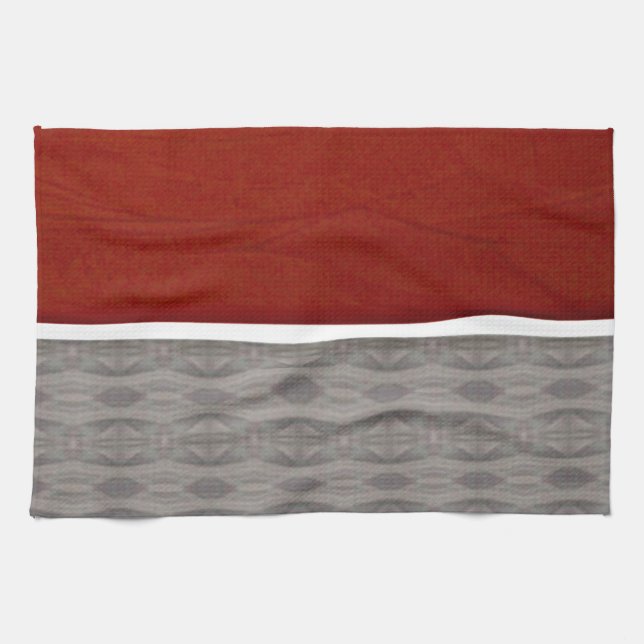 Linge De Cuisine Graphique rouge et gris (Horizontal)