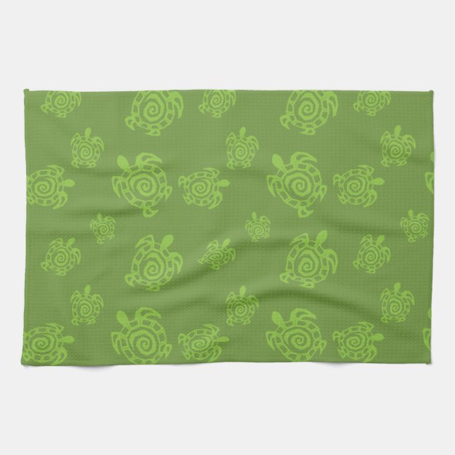 Linge De Cuisine Graphique vert de tortue (Horizontal)