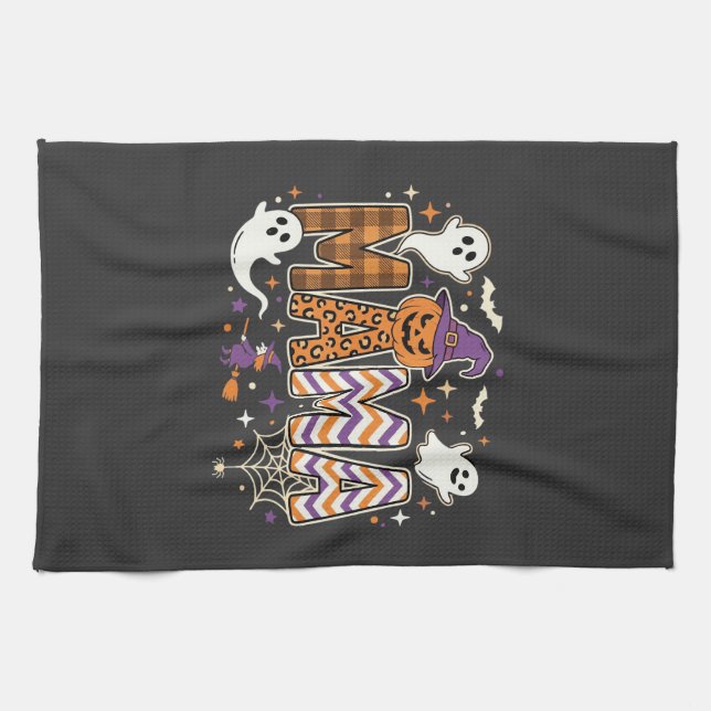Linge De Cuisine Graphisme de Maman Halloween Fantômes Sorcière et  (Horizontal)