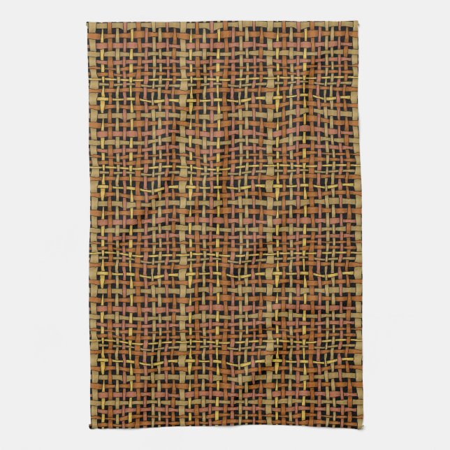 Linge De Cuisine Graphisme naturel Tissé Rouge Burlap (Vertical)
