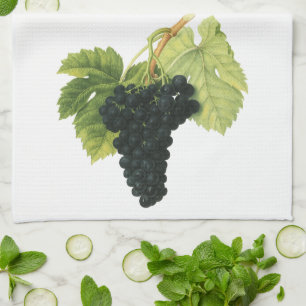Linge De Cuisine Grappe de raisin biologique de vin rouge vintage,