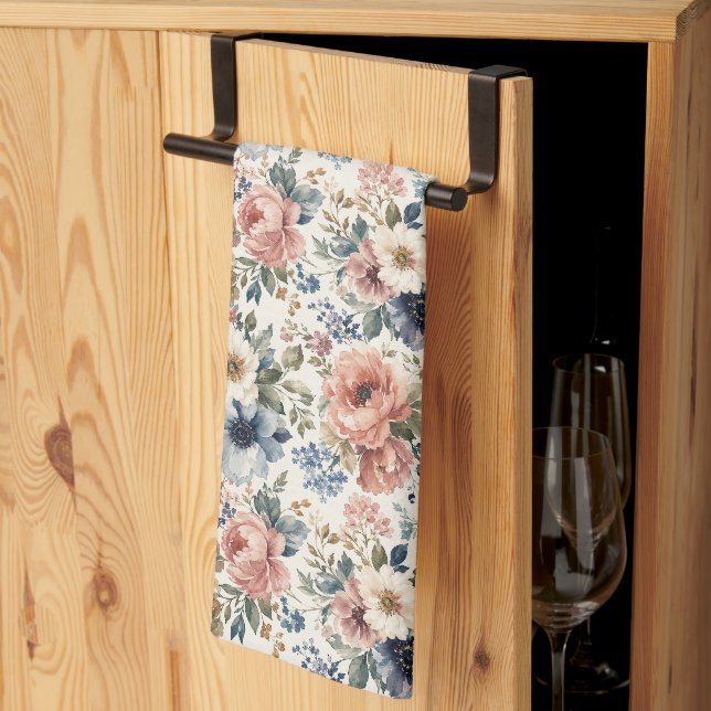 Linge De Cuisine Grappes d'aquarelle peintes à la main de luxe (Pliage en tiers)