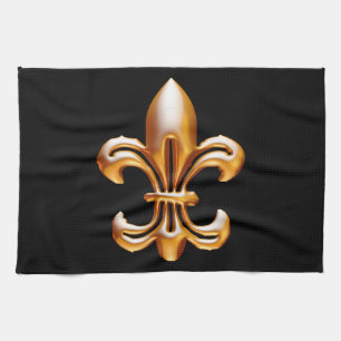 Linge De Cuisine Gras Or Fleur de Lis