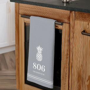 Linge De Cuisine Gray   Numéro de la maison d'ananas et nom de la r