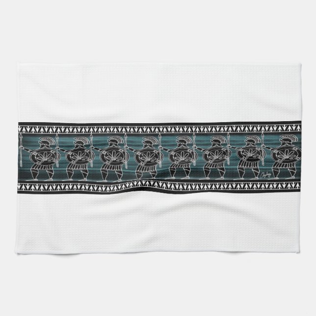 Linge De Cuisine Grec Black (Horizontal)