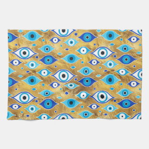 Linge De Cuisine Grèce Mati Mataki - motif des yeux malveillants de