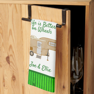 Linge De Cuisine Green Kitchen Travel Trailer Towel Camping Dit