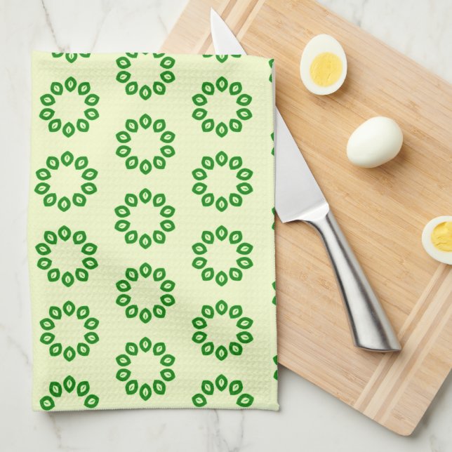 Linge De Cuisine Green leaves (Quart Plié)