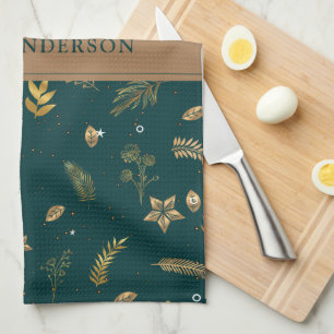 Linge De Cuisine Green Modern Gold Arch élégant contemporain