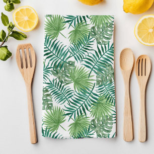 Linge De Cuisine Green Tropical Summer Exotic Botanic Palm Feuille