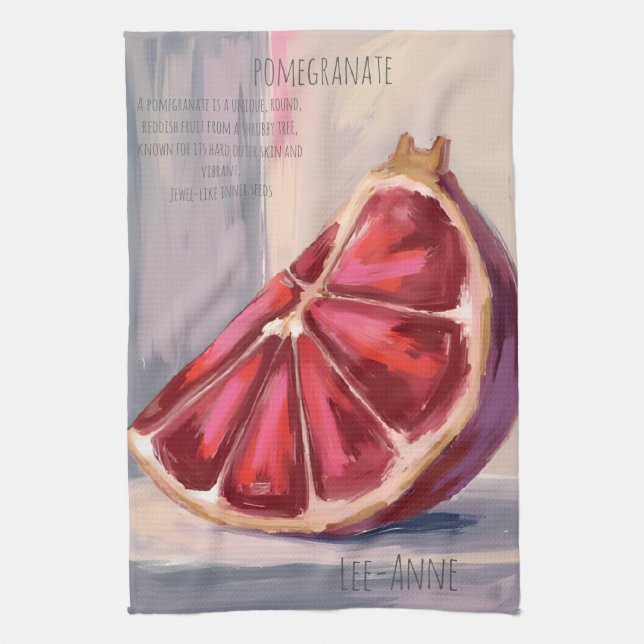 Linge De Cuisine Grenade aquarelle sur fond texturé (Vertical)
