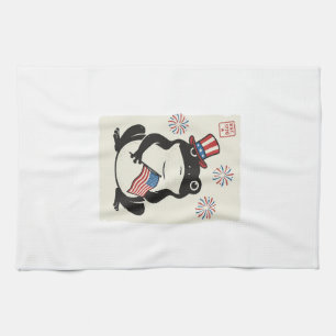 Linge De Cuisine Grenouille patriotique gravure vintage art vectori