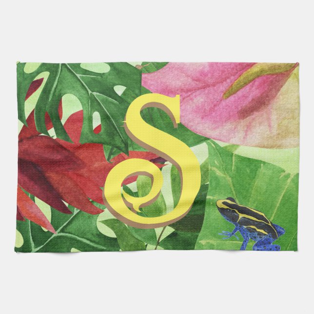 Linge De Cuisine Grenouille tropicale feuille (Horizontal)