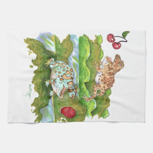 Linge De Cuisine Grenouilles à cornes ornées pourchasser l'art frui
