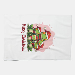 Linge De Cuisine Grenouilles de Noël en famille (1)