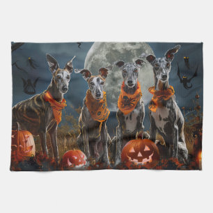Linge De Cuisine Greyhound Halloween Éffrayant