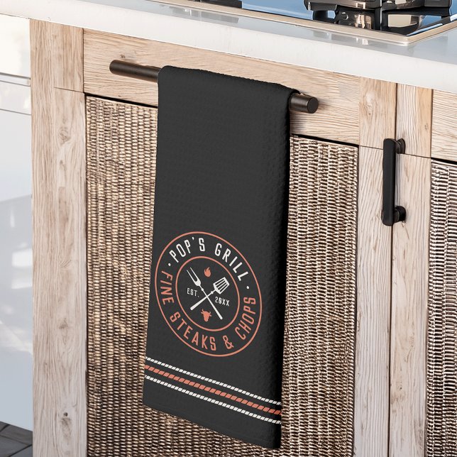 Linge De Cuisine Grill de Pop Année personnalisée établie (Créateur téléchargé)