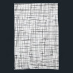 Linge De Cuisine Grille à bande dessinée à la main chic noir & blan<br><div class="desc">Décorez votre cuisine avec cette serviette cool. Fait un grand ménage ou un cadeau mariage! Vous pouvez le customiser et ajouter du texte. Consultez ma boutique pour plus de couleurs et de motifs !</div>